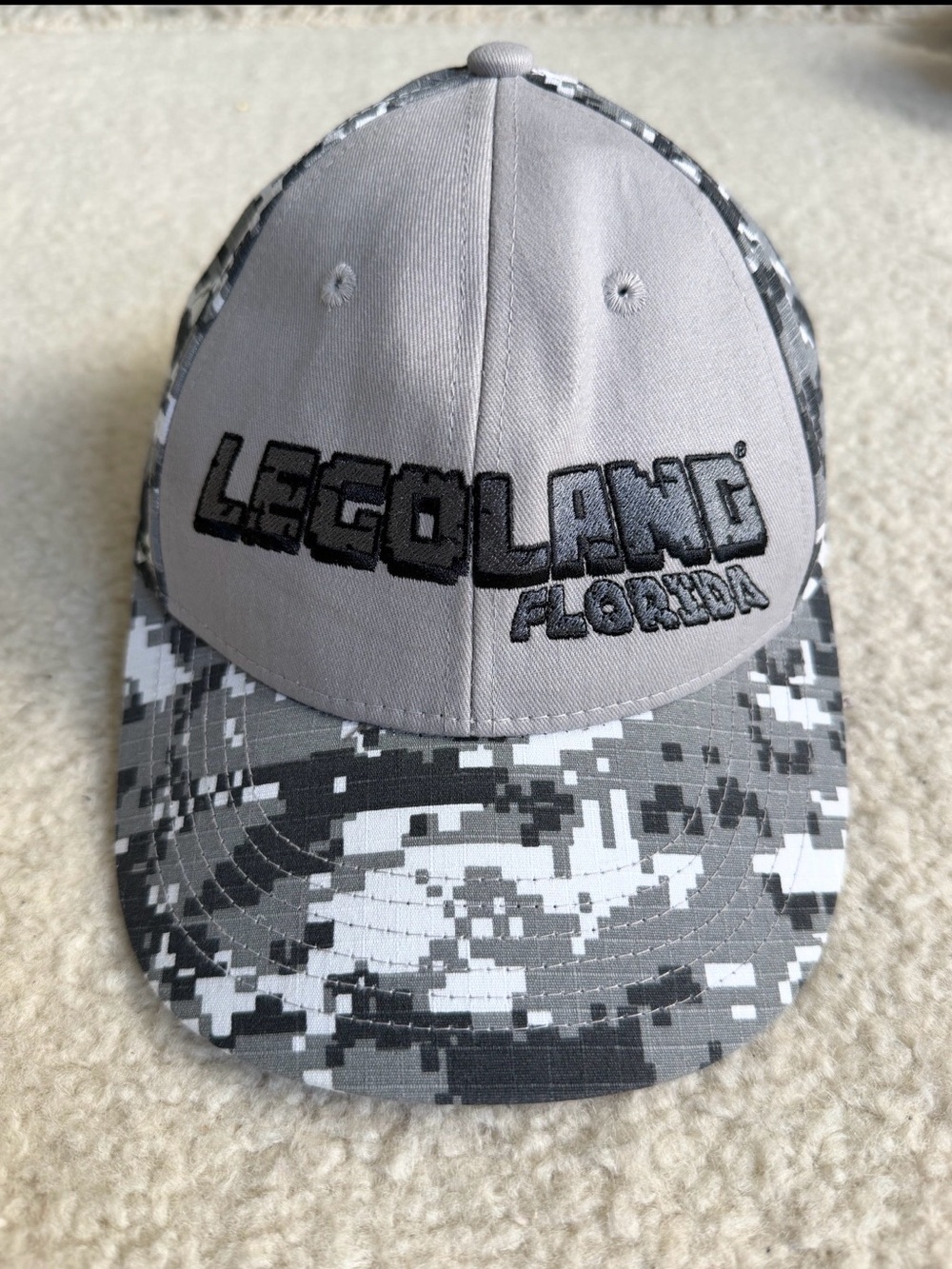 LEGOLAND Florida Gray Camo Baseball Cap Hat
